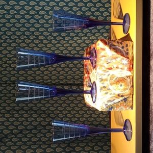 Blue champagne glasses